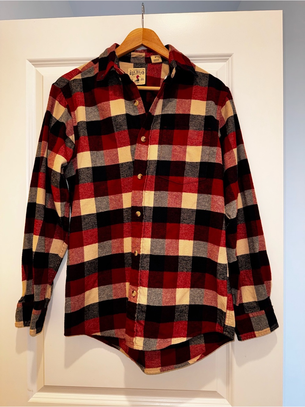RedHead Red Black Cream Plaid Button-Down Shirt